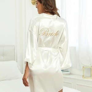 PENGEE Women's Short Kimono Robe Soft Bride Bridesmaid Robes
